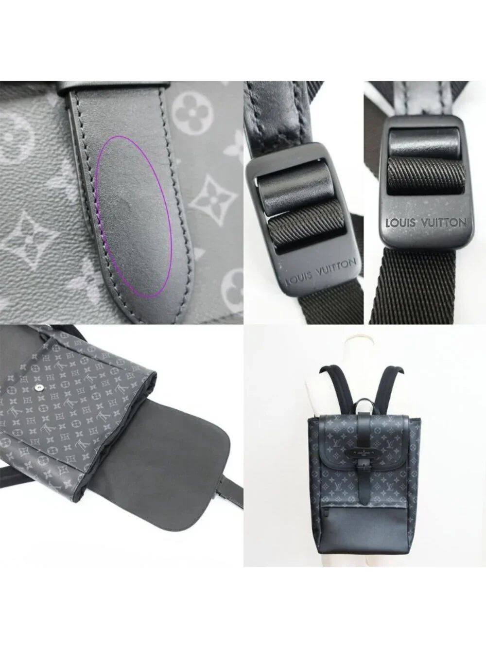 Louis Vuitton Ten Saumur Backpack Monogram Eclipse Black